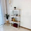 Adjustable 4-Tier Shelf Heavy-Duty Metal and Wood Storage Shelf Unit Garage Utility Rack with Boltless Assembly for Books, Kitchenware,  White - 2 of 4