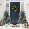 Homhougo 3FT Snow Flocked Mini Christmas Tree with Berry Clusters and Potted Base, Ideal for Table or Front Porch Use - 2 of 4