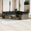 vidaXL Garden Sofa Set Grey with Dark Grey Cushions - 2 of 4
