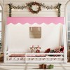 Okak Twin/Full House-Shaped Floor Canopy Beds with Tent & Light Decor,Solid Wood Bed Frame for Kids,Teens,No Spring Box Needed - 3 of 4