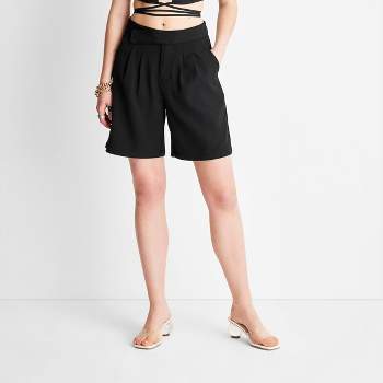 Women's Relaxed Trouser Shorts - Future Collective™ with Alani Noelle Black 00