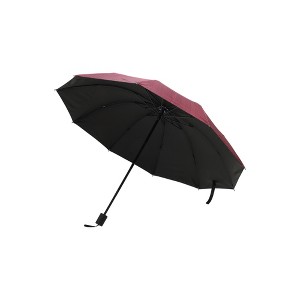 Unique Bargains Outdoor Umbrella 10-rib Twill Business Manual Umbrella Sun Protection Impact Cloth Vinyl 42.52"x29.13" 1 Pcs - 1 of 4