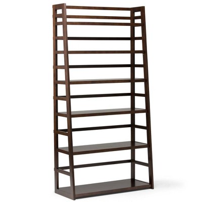 72" Normandy Wide Ladder Shelf Bookshelf Brunette Brown - WyndenHall