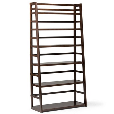 72"x36" Normandy Wide Ladder Shelf Bookshelf Brunette Brown - WyndenHall