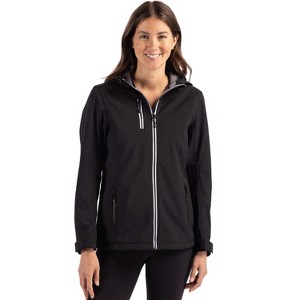 Clique Telemark Eco Stretch Softshell Full Zip Womens Hooded Jacket - 1 of 2