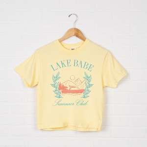 Simply Sage Market Women's Lake Babe Boat Relaxed Fit Cropped Tee - 1 of 2