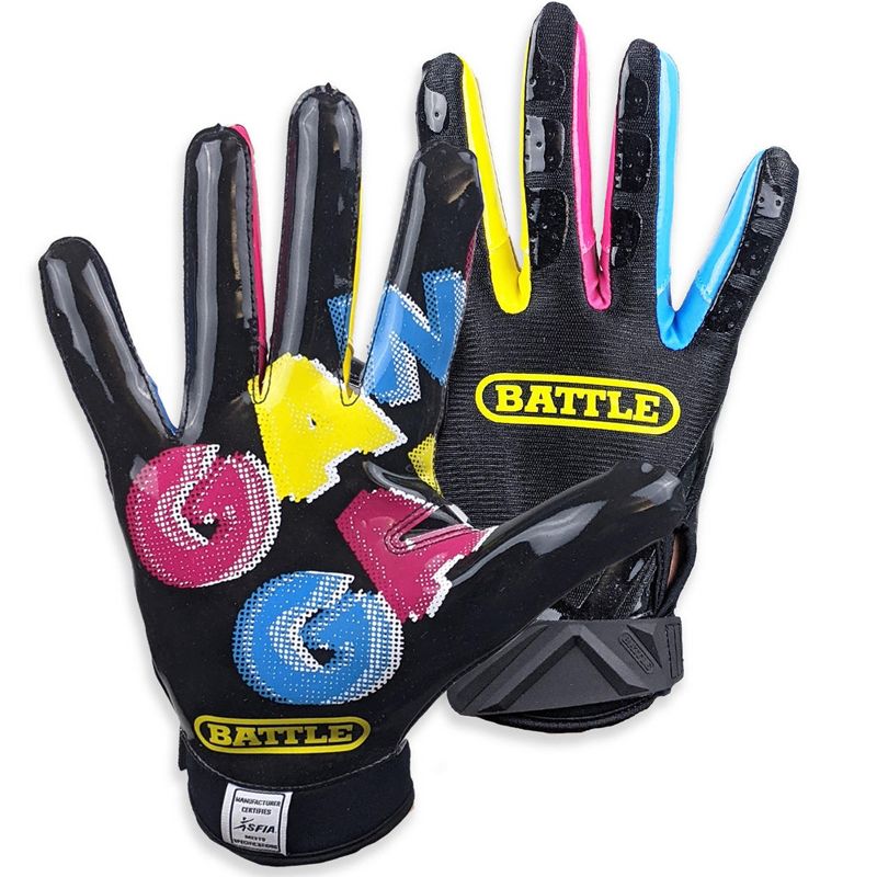 Battle Sports Gang Gang Triple Threat Youth Football Receiver Gloves - Black, 2 of 3