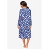 Dreams & Co. Plus Size Long-Sleeve Henley Print Sleepshirt - 3 of 4