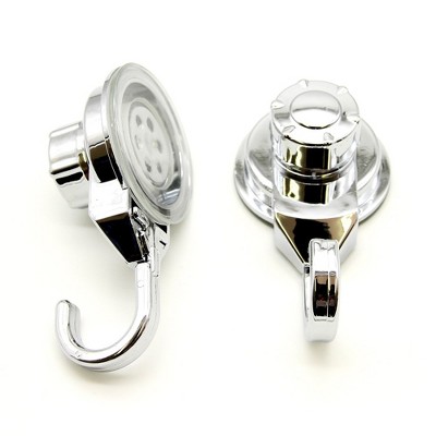 Evideco French Home Goods Set of 2 Strong Hold Vacuum Suction Cup Hooks for Shower & Kitchen – Perfect for Loofah, Towels & More