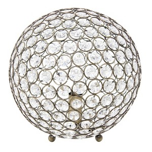 10" Elipse Medium Contemporary Metal Crystal Round Orb Table Lamp - Lalia Home - 1 of 4