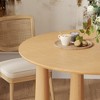 SpassWay 30" Height Contemporary Round Wood Table Versatile Dining Conference Entertaining Solution in Black/Walnut/Natural Wood Finish - 3 of 4