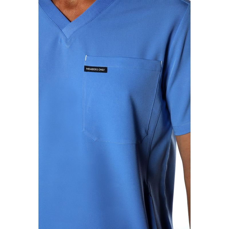 Members Only Men's Manchester V-Neck Scrub Top With Waist & Sleeve Pockets, 5 of 7