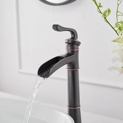 Oil-Rubbed Bronze Single-Handle Waterfall Vessel Faucet