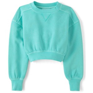 The Children's Place Girls Active Long Sleeve Garment Dyed Premium Fleece Sweatshirt - 1 of 4