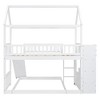 TIRAMISUBEST Twin over Full Bunk Bed with House Shaped Design, Wood Bed Frame with Slide & Storage Staircase - 4 of 4
