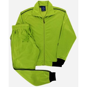 Men 2-piece Classic Jogger Tracksuit Track Jacket & Trackpants Solid Plain Outfit - 1 of 4
