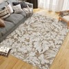 Area Rugs: Washable Non-Slip Botanical Tropical Plants Carpet, Soft Low Pile Foldable Stain Resistant Rugs for Bedroom, Home - 2 of 4