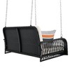 Okak 2-Seater Patio Swing Bench with Cushions&Chains,Wicker Porch Swing Sofa for Courtyard,Garden&Poolside,Rattan Hanging Swing,500LBS Capacity - 4 of 4