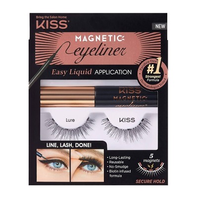 Kiss Magnetic Eyeliner & Fake Eyelashes Kit - Lure - 1 Pair