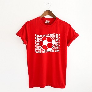 Simply Sage Market Women's Soccer Game Day Stacked Short Sleeve Garment Dyed Tee - 1 of 4