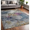 2' X 3' Blue Gray And Purple Area Rug - 2 of 4