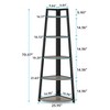 Lirago 5-Tier Corner Ladder Shelf-Compact Storage for Living Room Office or Balcony Gray - 4 of 4