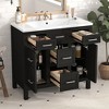 NicBex Bathroom Vanity with Resin Sink,Multi-Functional Bathroom Sink Vanity with 2 Soft Close Doors and 4 Drawers,36" Bathroom Sink Cabinet,Black - 2 of 4