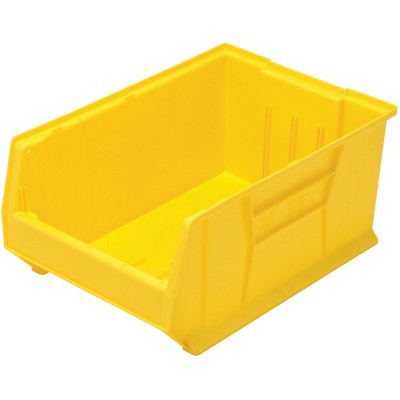 Quantum Storage Systems Hulk 24" Container, 23-7/8"L X 16-1/2"W X 11"H, Stackable, Polypropylene, Yellow, Made In Usa