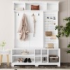 NicBex 57 inch Hall Tree for Hallway,Modern Coat Rack with Storage Shelves and Pegboard,Entryway Furniture for Hallway,Living Room,Bedroom - 2 of 4