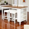 5-Piece Counter Height Dining Table Set with Storage Shelf, Solid Wood Bar Table and 2 Upholstered Chairs & 2 Stools, Table Set for Kitchen - 3 of 4