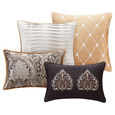 King Black Microfiber 24-Piece Damask Bedding Set