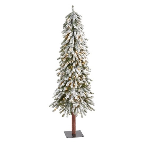 Lighted Pine Christmas Tree  Led christmas tree lights, Pencil christmas  tree, Frosted christmas tree