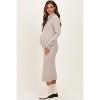 Pinkblush Heather Grey Button Sleeve Sweater Maternity Midi Dress - 2 of 4