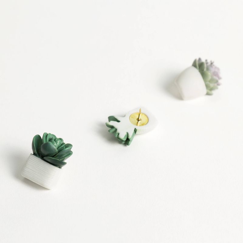 U Brands 6ct Potted Succulent Push Pins, 4 of 7
