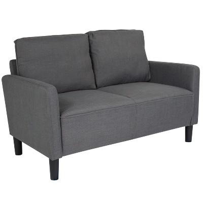 Emma and Oliver Living Room Loveseat Couch with Straight Arms