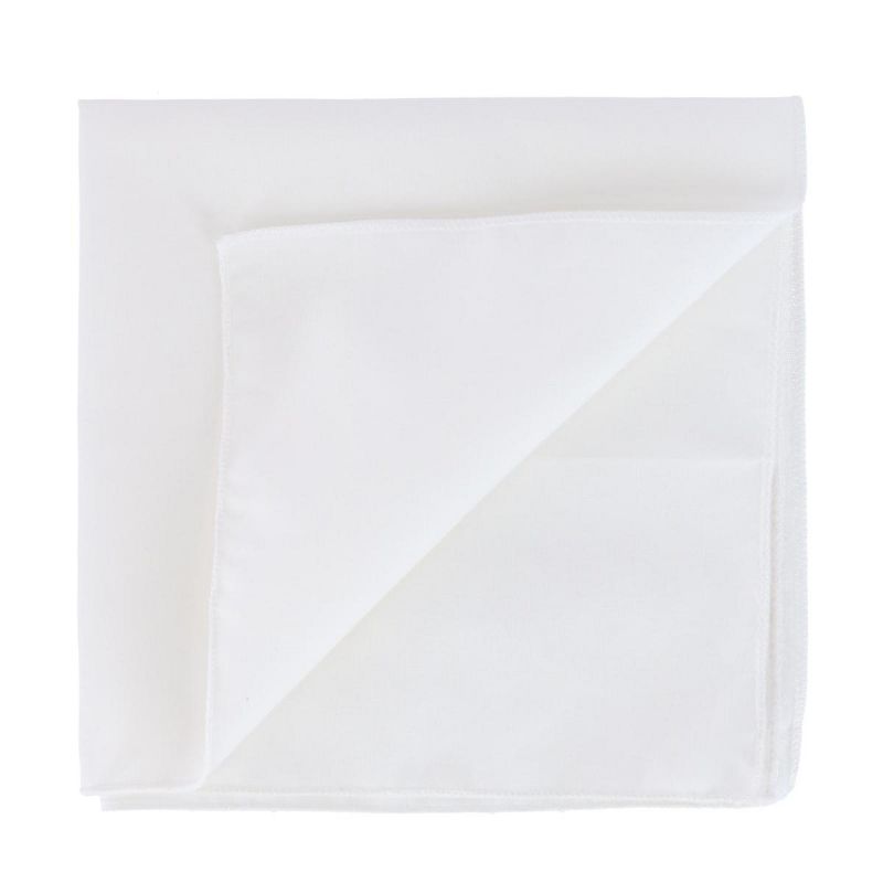 CTM All Cotton 15x15 inch Solid White Cotton Handkerchief (1 Pack), 2 of 3