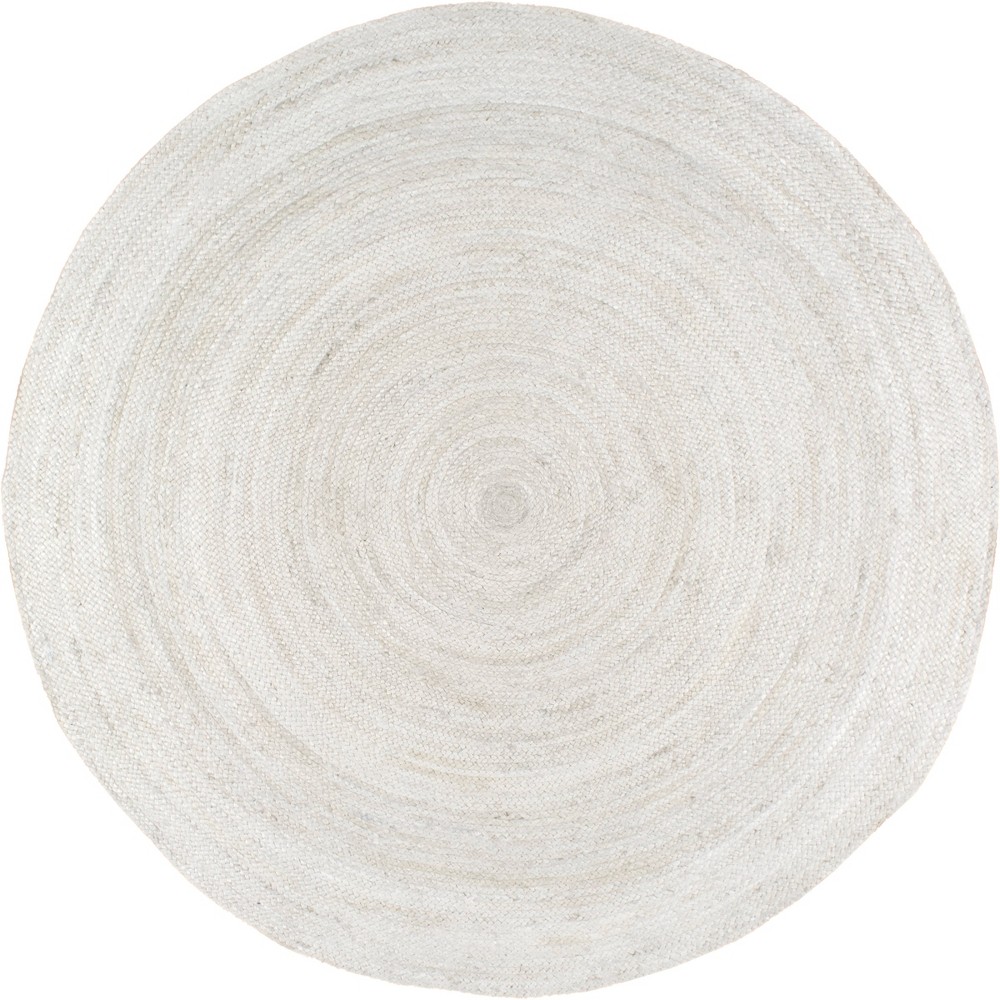 3' Round Hand Woven Rigo Jute Area Rug Off White - nuLOOM