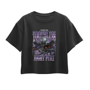 Girls' - How To Train Your Dragon - Toothless Collage Short Sleeve Boxy Graphic T-Shirt - 1 of 2