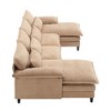 U-Shaped Modular Sectional Sofa with Chaise Lounge, Terrycloth Upholstery, 4-Seater - 3 of 4