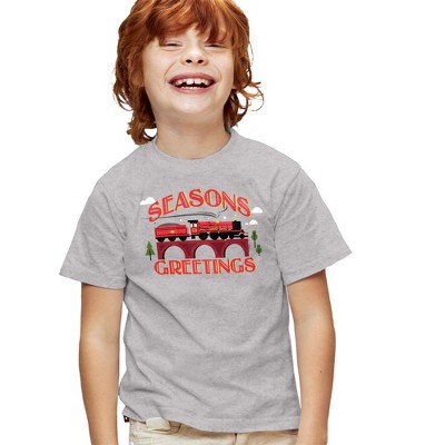 Harry Potter Seasons Greetings Christmas Hogwarts Express Kids T-Shirt For Youth Athletic Heather
