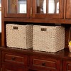 Hastings Home Foldable Square Hand-Weaved Wicker Storage Bins Set – 12", Natural, Set of 2 - 2 of 4