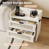 Rattan Nightstand, Bedside Table - 1 Storage Drawer Space, Boho End Table Side Table for Bedroom Living Room Office, Large Night Stand - 4 of 4