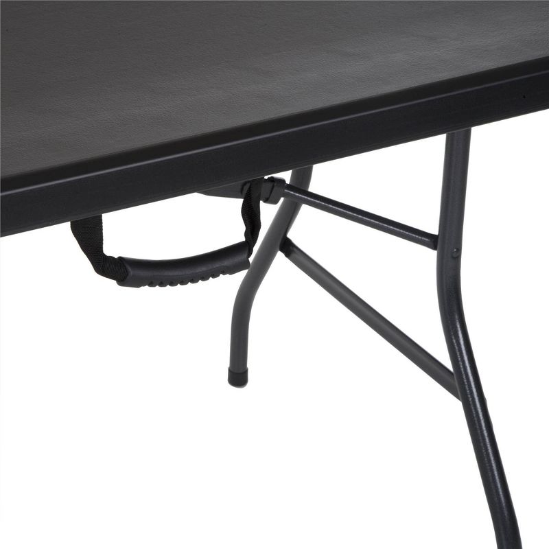 8' Fold-in-Half Blow Molded Folding Table Black - Room & Joy, 5 of 12