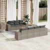 vidaXL Patio Sofa Set with Cushions Outdoor Furniture 8 Piece Poly Rattan - Gray - 2 of 4