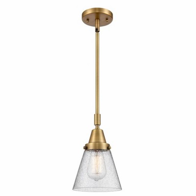 Cone - 1 Light Stem Hung Mini Pendant In Industrial Style-9.13 Inches Tall and 6 Inches Wide