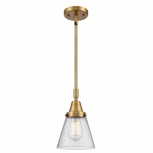 Cone - 1 Light Stem Hung Mini Pendant In Industrial Style-9.13 Inches Tall and 6 Inches Wide - 1 of 1