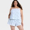 Women's Cotton Blend Tank Top and Shorts Pajama Set - Auden™ - 3 of 3