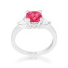 Slickblue Sleek 1.8ct CZ Classic Statement Ring, Cushion Cut Center & Trillion Accents, Multiple Color Option, Sizes 5-10 - 2 of 4