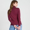 Lands' End Women's Supima Cotton Fitted Long Sleeve Turtleneck - 2 of 4
