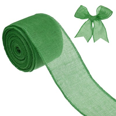 Unique Bargains Burlap Wired Edge Durable Thick Fabric Ribbons for DIY Crafts 1 Pc